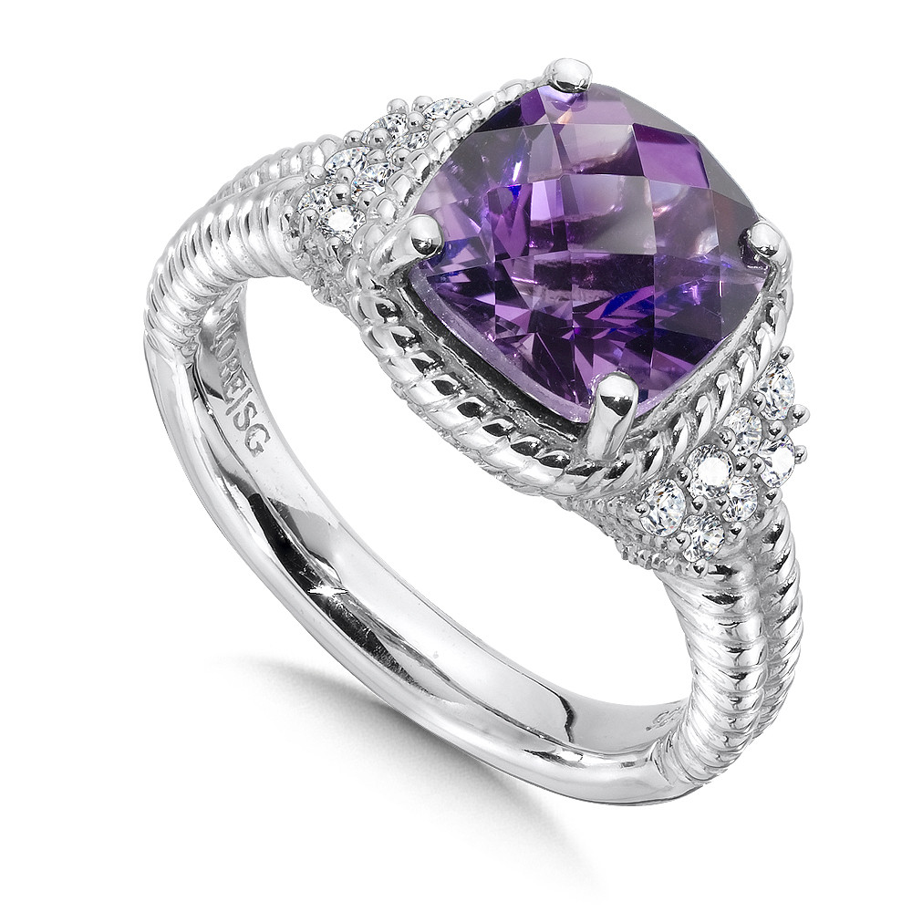 925 Sterling Silver Ring Statement Ring Silver Jewelry Christmas Gift Amethyst Gemstone