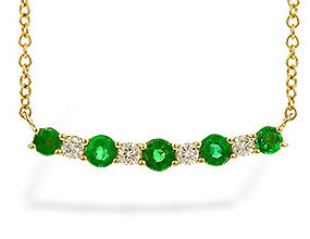 Emerald and Diamond Necklace in 14K Yellow Gold