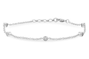Diamond Station Bracelet in 14k White Gold