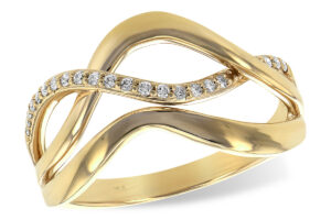 Freeform Diamond Ring in 14k Yellow Gold