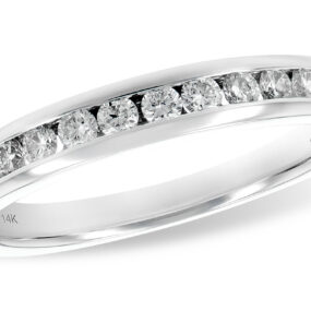 Channel Set Diamond Band in 14k White Gold