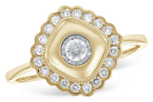 Vintage Style Diamond Ring in 14K Yellow Gold