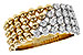 Beaded Diamond Band in 14k Yellow & White Gold